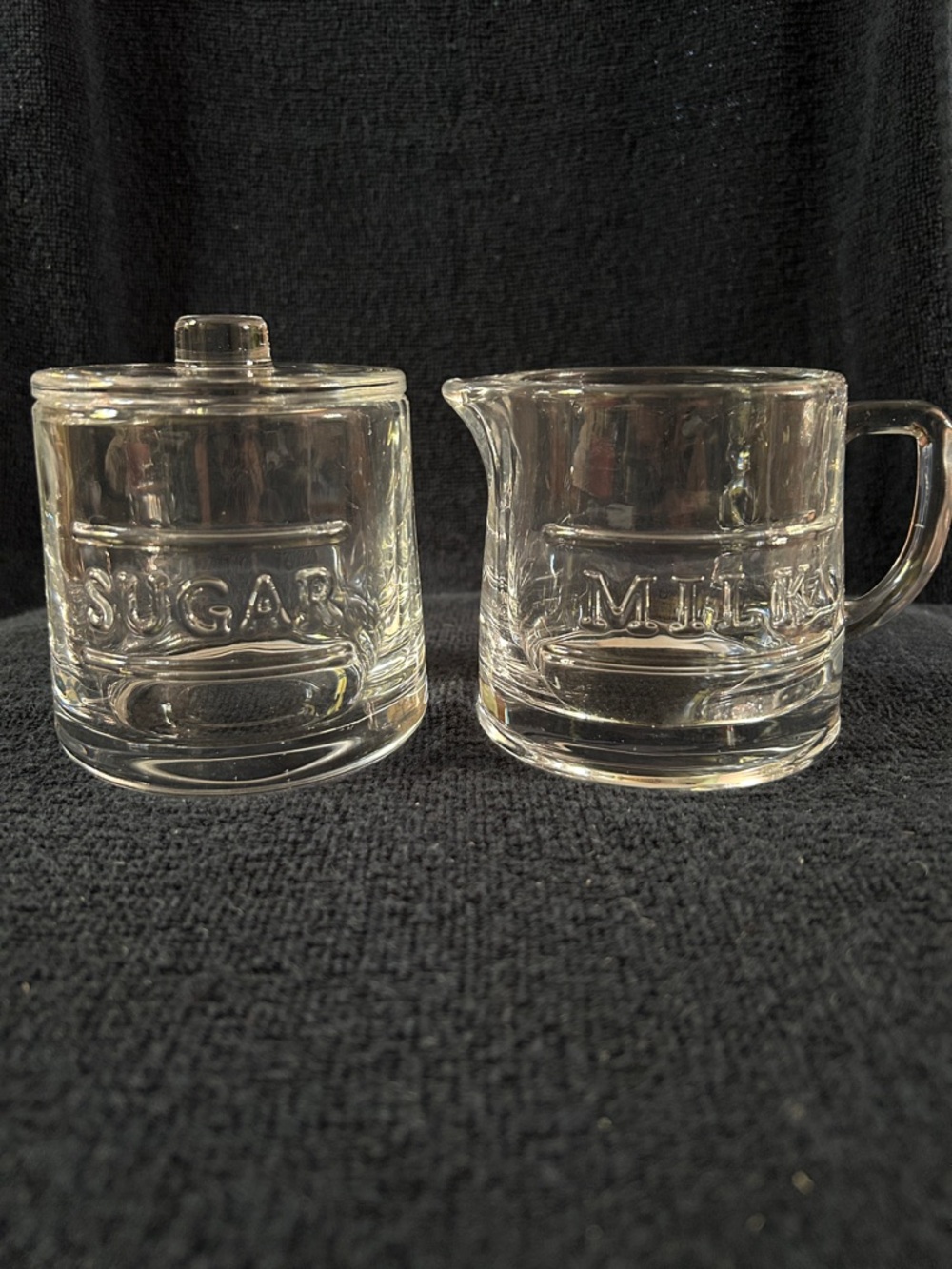 Hearth & Hand Magnolia Farmhouse Clear Glass Sugar with Lid and Milk Set